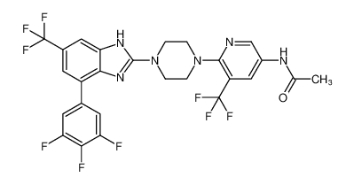 N-(5-(trifluoromethyl)-6-(4-(6-(trifluoromethyl)-4-(3,4,5-trifluorophenyl)-1H-benzo[d]imidazol-2-yl)piperazin-1-yl)pyridin-3-yl)acetamide CAS:683242-65-1 manufacturer & supplier