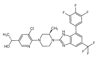 (1R)-(5-chloro-6-{(3R)-3-methyl-4-[5-trifluoromethyl-7-(3,4,5-trifluoro-phenyl)-1H-benzoimidazol-2-yl]-piperazin-1-yl}-pyridin-3-yl)-ethanol CAS:683244-17-9 manufacturer & supplier