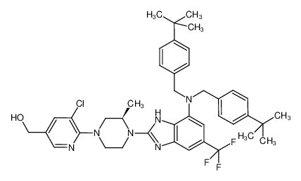 (R)-(6-(4-(7-(bis(4-(tert-butyl)benzyl)amino)-5-(trifluoromethyl)-1H-benzo[d]imidazol-2-yl)-3-methylpiperazin-1-yl)-5-chloropyridin-3-yl)methanol CAS:683245-53-6 manufacturer & supplier