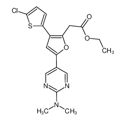 ethyl 2-(3-(5-chlorothiophen-2-yl)-5-(2-(dimethylamino)pyrimidin-5-yl)furan-2-yl)acetate CAS:683252-13-3 manufacturer & supplier