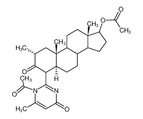 2-(17-acetoxy-2-methyl-3-oxo-androstan-4-yl)-1-acetyl-6-methyl-1H-pyrimidin-4-one CAS:68351-77-9 manufacturer & supplier