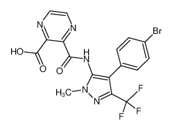 3-((4-(4-bromophenyl)-1-methyl-3-(trifluoromethyl)-1H-pyrazol-5-yl)carbamoyl)pyrazine-2-carboxylic acid CAS:683747-85-5 manufacturer & supplier