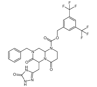 2H-Pyrazino[1,2-a]pyrimidine-1(6H)-carboxylic acid,6-[(4,5-dihydro-5-oxo-1H-1,2,4-triazol-3-yl)methyl]hexahydro-4,7-dioxo-8-(phenylmethyl)-, [3,5-bis(trifluoromethyl)phenyl]methyl ester CAS:683757-26-8 manufacturer & supplier