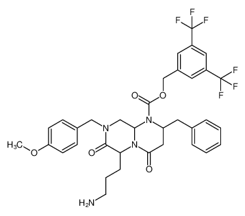 3,5-bis(trifluoromethyl)benzyl 6-(3-aminopropyl)-2-benzyl-8-(4-methoxybenzyl)-4,7-dioxohexahydro-2H-pyrazino[1,2-a]pyrimidine-1(6H)-carboxylate CAS:683759-40-2 manufacturer & supplier