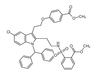 methyl 2-(N-(2-(1-benzhydryl-5-chloro-3-(2-(4-(methoxycarbonyl)phenoxy)ethyl)-1H-indol-2-yl)ethyl)sulfamoyl)benzoate CAS:683813-08-3 manufacturer & supplier