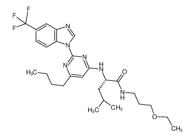 2-[6-butyl-2-(5-trifluoromethylbenzoimidazol-1-yl)-pyrimidin-4-ylamino]-4-methylpentanoic acid (3-ethoxypropyl)amide CAS:684220-81-3 manufacturer & supplier