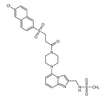 N-((5-(4-(3-((6-chloronaphthalen-2-yl)sulfonyl)propanoyl)piperazin-1-yl)imidazo[1,2-a]pyridin-2-yl)methyl)methanesulfonamide CAS:684222-06-8 manufacturer & supplier