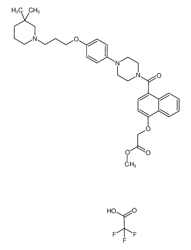 methyl 2-((4-(4-(4-(3-(3,3-dimethylpiperidin-1-yl)propoxy)phenyl)piperazine-1-carbonyl)naphthalen-1-yl)oxy)acetate 2,2,2-trifluoroacetate CAS:684245-77-0 manufacturer & supplier