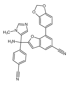 2-[amino-(4-cyano-phenyl)-(3-methyl-3H-imidazol-4-yl)-methyl]-7-benzo[1,3]dioxol-5-yl-benzofuran-5-carbonitrile CAS:684648-60-0 manufacturer & supplier