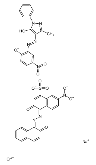 sodium,chromium(3+),7-(dioxidoamino)-3-oxo-4-[(2-oxonaphthalen-1-ylidene)hydrazinylidene]naphthalene-1-sulfonate,hydron,5-methyl-4-[(5-nitro-2-oxidophenyl)diazenyl]-2-phenylpyrazol-3-olate CAS:68479-95-8 manufacturer & supplier