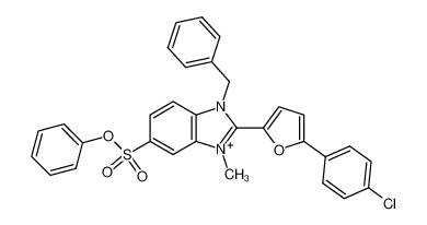 1-benzyl-2-[5-(4-chloro-phenyl)-furan-2-yl]-3-methyl-5-phenoxysulfonyl-benzoimidazolium CAS:68503-70-8 manufacturer & supplier