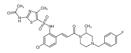 N-[5-(5-chloro-2-[(E)-3-[(R)-4-(4-fluoro-benzyl)-2-methyl-piperazin-1-yl]-3-oxo-propenyl]-phenylsulfamoyl)-thiazol-2-yl]-acetamide CAS:685534-34-3 manufacturer & supplier