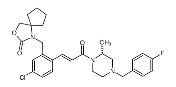 1-(5-chloro-2-{(E)-3-[(R)-4-(4-fluoro-benzyl)-2-methyl-piperazin-1-yl]-3-oxo-propenyl}-benzyl)-3-oxa-1-aza-spiro[4.4]nonan-2-one CAS:685535-70-0 manufacturer & supplier