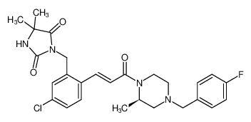 (R,E)-3-(5-chloro-2-(3-(4-(4-fluorobenzyl)-2-methylpiperazin-1-yl)-3-oxoprop-1-en-1-yl)benzyl)-5,5-dimethylimidazolidine-2,4-dione CAS:685535-72-2 manufacturer & supplier