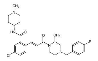 5-chloro-2-{(E)-3-[4-(4-fluoro-benzyl)-2-methyl-piperazin-1-yl]-3-oxo-propenyl}-N-(1-methyl-piperidin-4-yl)-benzamide CAS:685535-85-7 manufacturer & supplier