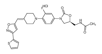 N-[[(5S)-3-[3-fluoro-4-((4-(3-thiophen-2-yl-5-isoxazolyl)-methylidene)-piperidinyl)-phenyl]-2-oxo-5-oxazolidinyl]-methyl]-acetamide hydrochloride salt CAS:685571-03-3 manufacturer & supplier