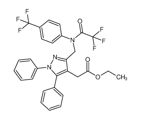 ethyl 2-(1,5-diphenyl-3-((2,2,2-trifluoro-N-(4-(trifluoromethyl)phenyl)acetamido)methyl)-1H-pyrazol-4-yl)acetate CAS:685854-89-1 manufacturer & supplier