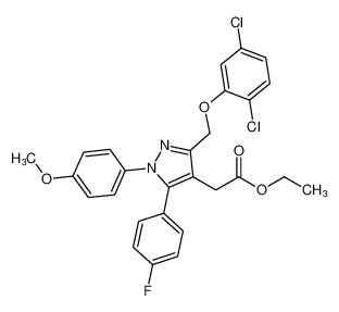 1H-Pyrazole-4-acetic acid,3-[(2,5-dichlorophenoxy)methyl]-5-(4-fluorophenyl)-1-(4-methoxyphenyl)-, ethyl ester CAS:685855-31-6 manufacturer & supplier