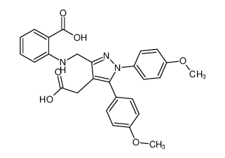 2-(((4-(carboxymethyl)-1,5-bis(4-methoxyphenyl)-1H-pyrazol-3-yl)methyl)amino)benzoic acid CAS:685855-59-8 manufacturer & supplier