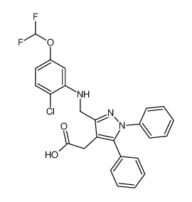 1H-Pyrazole-4-acetic acid,3-[[[2-chloro-5-(difluoromethoxy)phenyl]amino]methyl]-1,5-diphenyl- CAS:685856-07-9 manufacturer & supplier