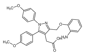 2-(3-((2-aminophenoxy)methyl)-1,5-bis(4-methoxyphenyl)-1H-pyrazol-4-yl)acetic acid CAS:685856-37-5 manufacturer & supplier