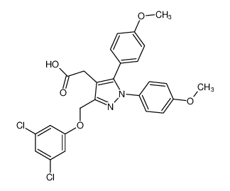 1H-Pyrazole-4-acetic acid,3-[(3,5-dichlorophenoxy)methyl]-1,5-bis(4-methoxyphenyl)- CAS:685856-43-3 manufacturer & supplier