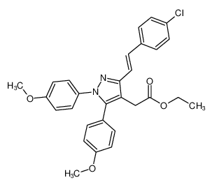 1H-Pyrazole-4-acetic acid,3-[(1E)-2-(4-chlorophenyl)ethenyl]-1,5-bis(4-methoxyphenyl)-, ethyl ester CAS:685856-68-2 manufacturer & supplier