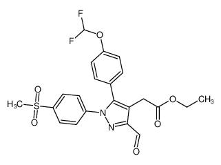 ethyl 2-(5-(4-(difluoromethoxy)phenyl)-3-formyl-1-(4-(methylsulfonyl)phenyl)-1H-pyrazol-4-yl)acetate CAS:685857-68-5 manufacturer & supplier