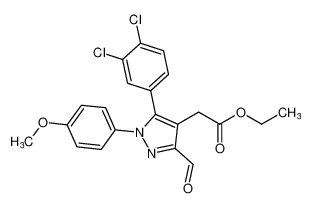 ethyl 2-(5-(3,4-dichlorophenyl)-3-formyl-1-(4-methoxyphenyl)-1H-pyrazol-4-yl)acetate CAS:685857-87-8 manufacturer & supplier