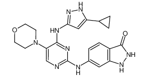 6-[4-(5-cyclopropyl-1H-pyrazol-3-ylamino)-5-morpholin-4-yl-pyrimidin-2-ylamino]-1,2-dihydro-indazol-3-one CAS:685867-11-2 manufacturer & supplier