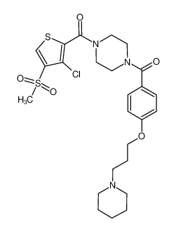 (3-chloro-4-(methylsulfonyl)thiophen-2-yl)(4-(4-(3-(piperidin-1-yl)propoxy)benzoyl)piperazin-1-yl)methanone CAS:685871-73-2 manufacturer & supplier