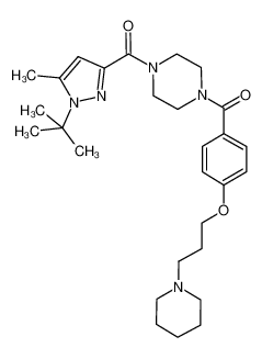 (1-(tert-butyl)-5-methyl-1H-pyrazol-3-yl)(4-(4-(3-(piperidin-1-yl)propoxy)benzoyl)piperazin-1-yl)methanone CAS:685871-79-8 manufacturer & supplier