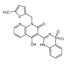 3-(1,1-dioxido-4H-1,2,4-benzothiadiazin-3-yl)-4-hydroxy-1-[(5-methyl-2-thienyl)methyl]-1,8-naphthyridin-2(1H)-one CAS:686263-50-3 manufacturer & supplier