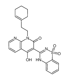 1-[2-(1-cyclohexen-1-yl)ethyl]-3-(1,1-dioxido-4H-1,2,4-benzothiadiazin-3-yl)-4-hydroxy-1,8-naphthyridin-2(1H)-one CAS:686264-44-8 manufacturer & supplier