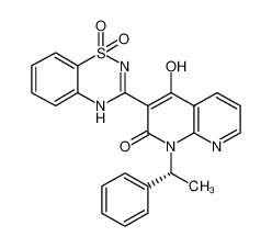 3-(1,1-dioxido-4H-1,2,4-benzothiadiazin-3-yl)-4-hydroxy-1-[(1R)-1-phenylethyl]-1,8-naphthyridin-2(1H)-one CAS:686264-69-7 manufacturer & supplier