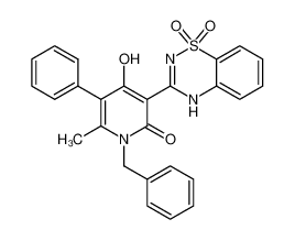 1-benzyl-3-(1,1-dioxido-4H-1,2,4-benzothiadiazin-3-yl)-4-hydroxy-6-methyl-5-phenyl-2(1H)-pyridinone CAS:686266-68-2 manufacturer & supplier