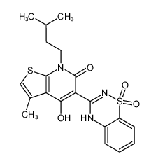 5-(1,1-dioxido-4H-1,2,4-benzothiadiazin-3-yl)-4-hydroxy-3-methyl-7-(3-methylbutyl)thieno[2,3-b]pyridin-6(7H)-one CAS:686266-92-2 manufacturer & supplier