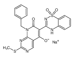 8-benzyl-6-(1,1-dioxido-4H-1,2,4-benzothiadiazin-3-yl)-5-hydroxy-2-(methylsulfanyl)pyrido[2,3-d]pyrimidin-7(8H)-one sodium salt CAS:686267-36-7 manufacturer & supplier