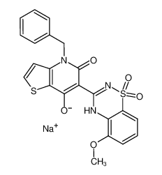 4-benzyl-7-hydroxy-6-(5-methoxy-1,1-dioxido-4H-1,2,4-benzothiadiazin-3-yl)thieno[3,2-b]pyridin-5(4H)-one sodium salt CAS:686268-72-4 manufacturer & supplier