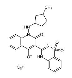 3-(1,1-dioxido-4H-1,2,4-benzothiadiazin-3-yl)-4-hydroxy-1-{[3-methylcyclopentyl]amino}quinolin-2(1H)-one sodium salt CAS:686269-05-6 manufacturer & supplier