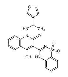 3-(1,1-dioxido-4H-1,2,4-benzothiadiazin-3-yl)-4-hydroxy-1-{[1-thien-3-ylethyl]amino}quinolin-2(1H)-one CAS:686269-29-4 manufacturer & supplier