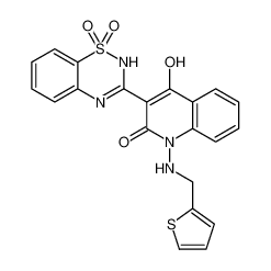 3-(1,1-dioxido-2H-benzo[e][1,2,4]thiadiazin-3-yl)-4-hydroxy-1-((thiophen-2-ylmethyl)amino)quinolin-2(1H)-one CAS:686269-55-6 manufacturer & supplier