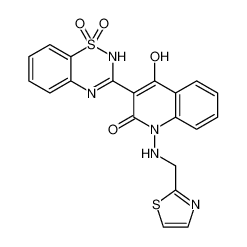 3-(1,1-dioxido-2H-benzo[e][1,2,4]thiadiazin-3-yl)-4-hydroxy-1-((thiazol-2-ylmethyl)amino)quinolin-2(1H)-one CAS:686269-58-9 manufacturer & supplier