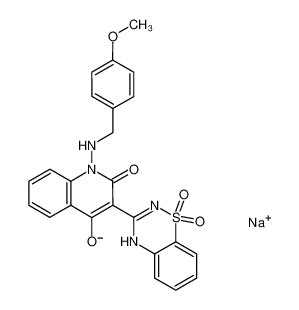 3-(1,1-dioxido-4H-1,2,4-benzothiadiazin-3-yl)-4-hydroxy-1-[(4-methoxybenzyl)amino]quinolin-2(1H)-one sodium salt CAS:686269-76-1 manufacturer & supplier