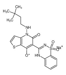 4-[(3,3-dimethylbutyl)amino]-6-(1,1-dioxido-4H-1,2,4-benzothiadiazin-3-yl)-7-hydroxythieno[3,2-b]pyridin-5(4H)-one sodium salt CAS:686270-23-5 manufacturer & supplier