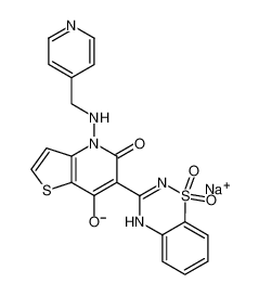 6-(1,1-dioxido-4H-1,2,4-benzothiadiazin-3-yl)-7-hydroxy-4-[(pyridin-4-ylmethyl)amino]thieno[3,2-b]pyridin-5(4H)-one sodium salt CAS:686270-41-7 manufacturer & supplier