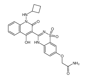 2-({3-[1-(cyclobutylamino)-4-hydroxy-2-oxo-1,2-dihydroquinolin-3-yl]-1,1-dioxido-4H-1,2,4-benzothiadiazin-7-yl}oxy)acetamide CAS:686271-10-3 manufacturer & supplier