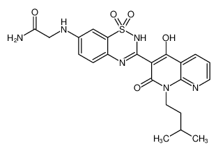 2-((3-(4-hydroxy-1-isopentyl-2-oxo-1,2-dihydro-1,8-naphthyridin-3-yl)-1,1-dioxido-2H-benzo[e][1,2,4]thiadiazin-7-yl)amino)acetamide CAS:686271-46-5 manufacturer & supplier