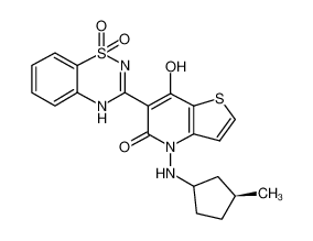 6-(1,1-dioxido-4H-1,2,4-benzothiadiazin-3-yl)-7-hydroxy-4-{[(3S)-3-methylcyclopentyl]amino}thieno[3,2-b]pyridin-5(4H)-one CAS:686271-91-0 manufacturer & supplier