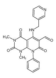 1,3-dimethyl-2,4,7-trioxo-8-phenyl-5-[(pyridin-3-ylmethyl)amino]-1,2,3,4,7,8-hexahydropyrido[2,3-d]pyrimidine-6-carbaldehyde CAS:686277-96-3 manufacturer & supplier